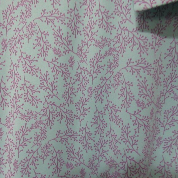 Swannies Golf Polo Shirt XL X Large Green Purple Floral Print Short Sleeve - Picture 2 of 6